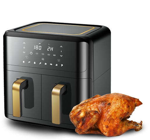 DH-801A CESTO DUPLO DUPLO GRANDE CAPACIDADE 15L MULTIFUNÇÕES SEM ÓLEO INTELIGENTE DISPLAY DE LED AIR FRYER FORNO